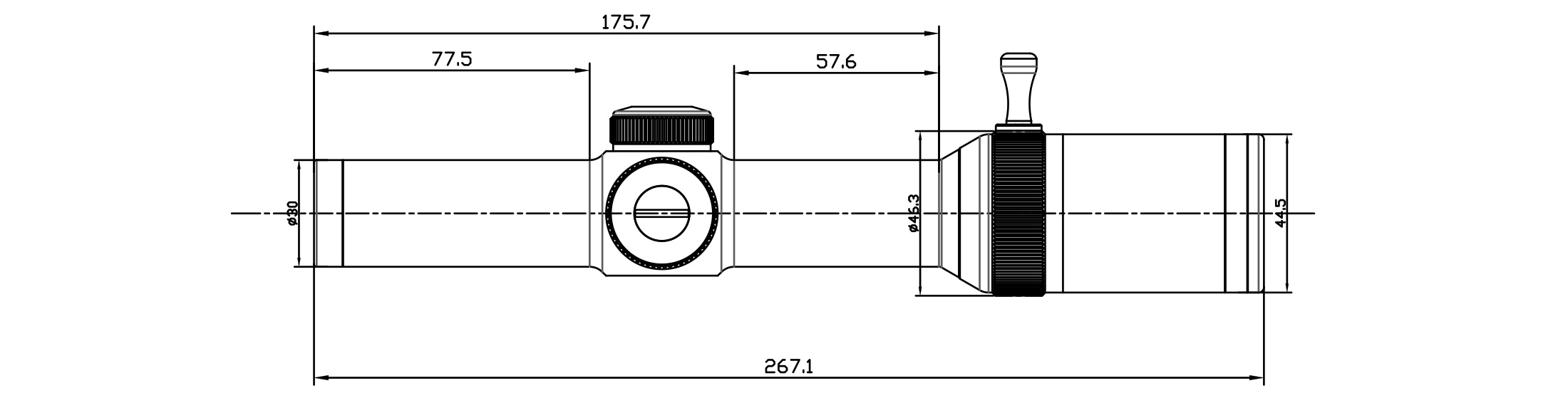 размеры Прицел оптический BRITE  LPVO 1-6X24 IFR
